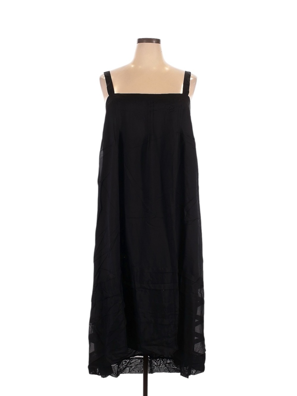 J. Crew Midi Dress in Drapey Organza XXL Black Flowy Summer Vacation Beachy NWT